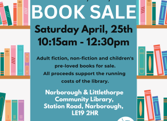 Book sale poster, details are in post