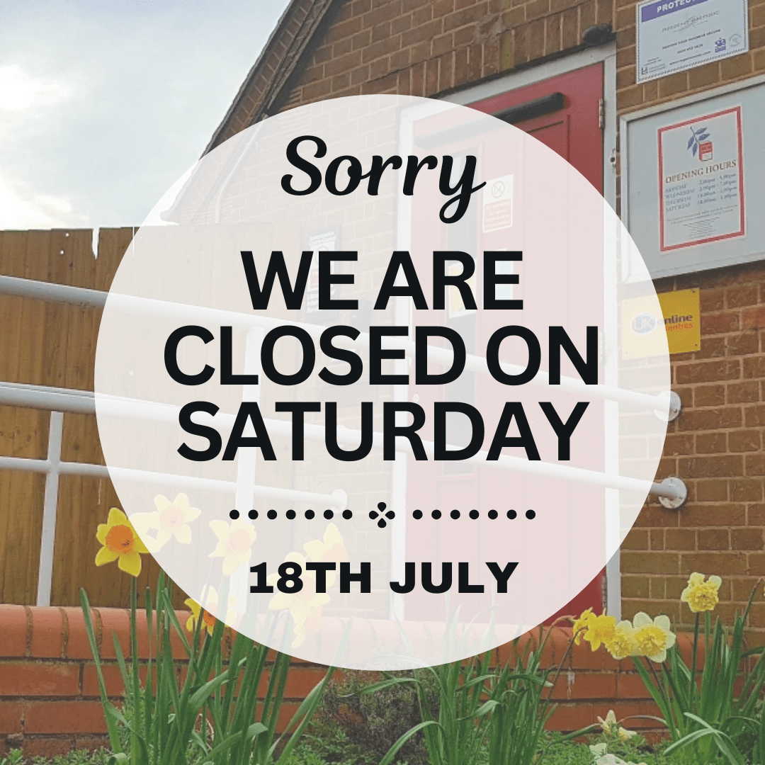 Closed Saturday 18/07/2026